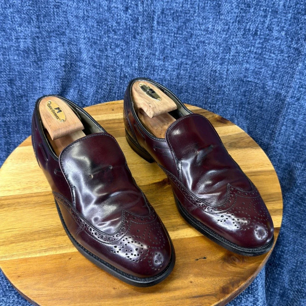 Vintage Dexter W688-4 Wingtip Loafers Mens 7.5 M Burgundy Leather USA Made